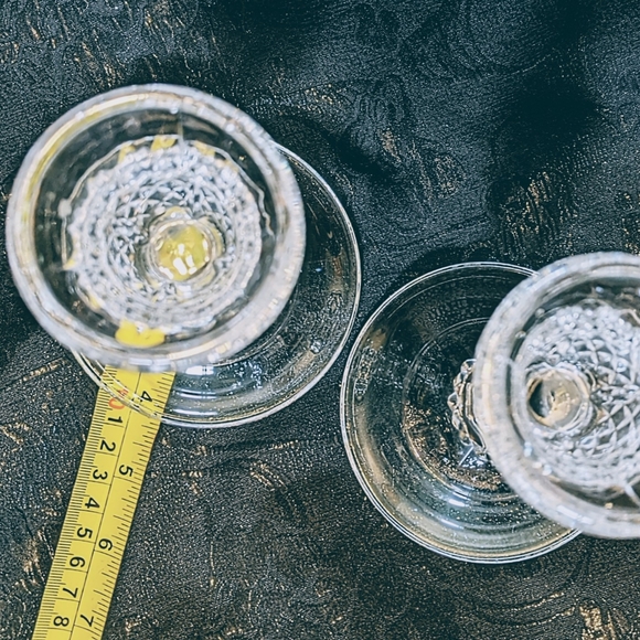 Cristal d Arques 24% Lead Crystal Cut Glass Candle Stick Holders  7" tall France - Picture 3 of 8